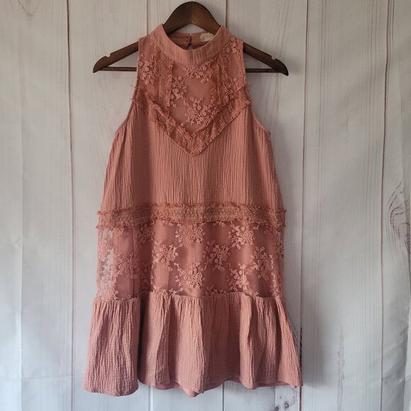 Altar’d State Boho/Lace Mini Dress, Sleeveless, Embroidered, Sz Small, EUC - Picture 1 of 9